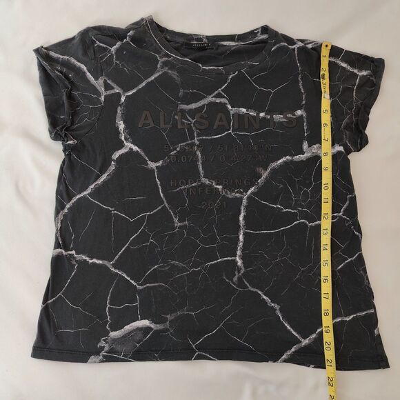 ♡ Allsaints ♡ Marble Cori Tee in Black and White - Picture 5 of 7